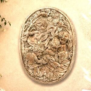 1980's Wang International Woodland Cherubs Plaque